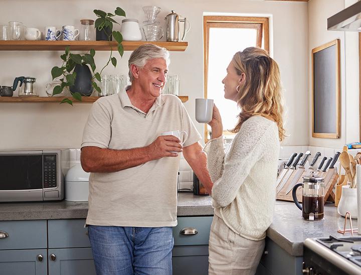 Image of a couple in their new home
