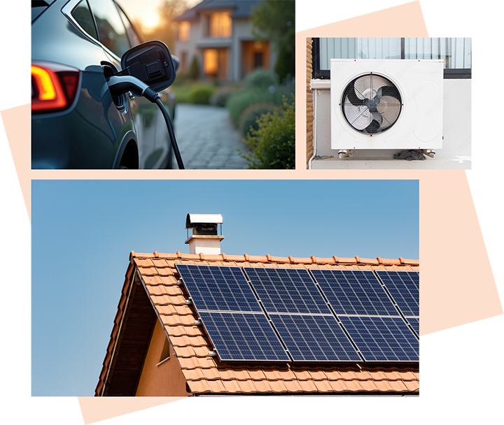 Collection of images showing the various energy efficient design aspects the scheme aims to deliver